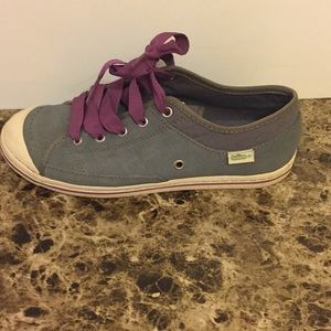 Simple Shoes - Simple gray with wide or slim purple laces Simple Shoes - Simple gray with wide or slim purple laces